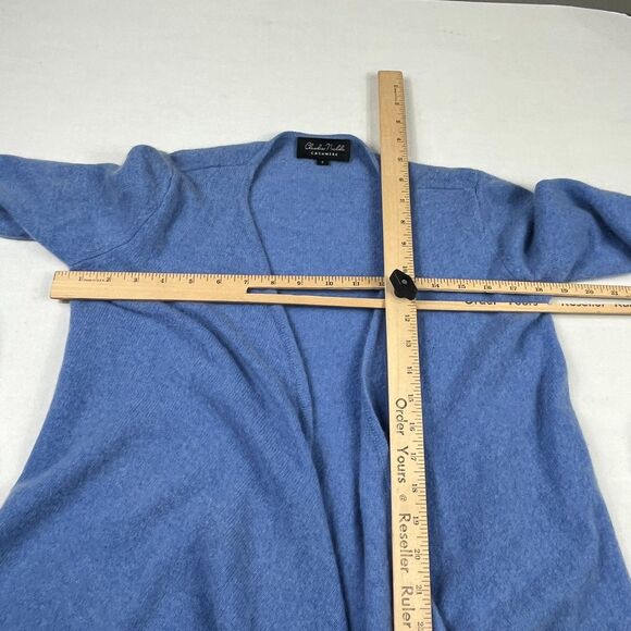 Claudia Nichole Cashmere Open Cardigan Striped Hem Luxe Soft Cozy Knit Sweater S - Picture 6 of 12